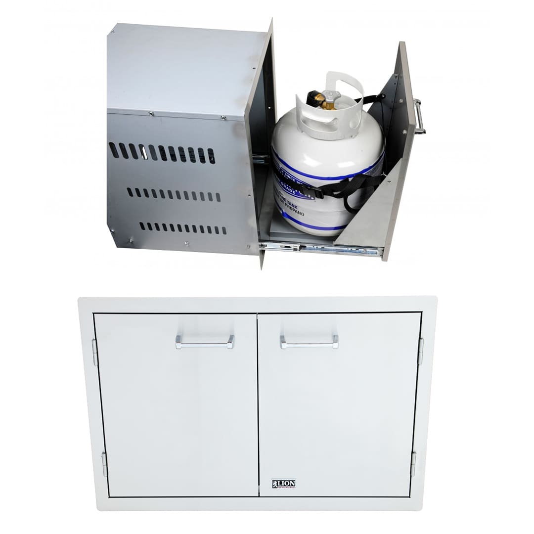 Lion Double Door with Towel Rack and Multi Function Bin - 200009