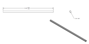 Delta Heat Tube Handle, 1" Dia X 30.6" - 12352