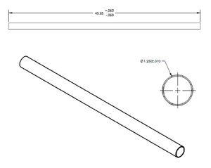 Twin Eagles Round Tube, 1.25 X 45.85, .049 Wall, Hi-Pol, Ss - 12368-54