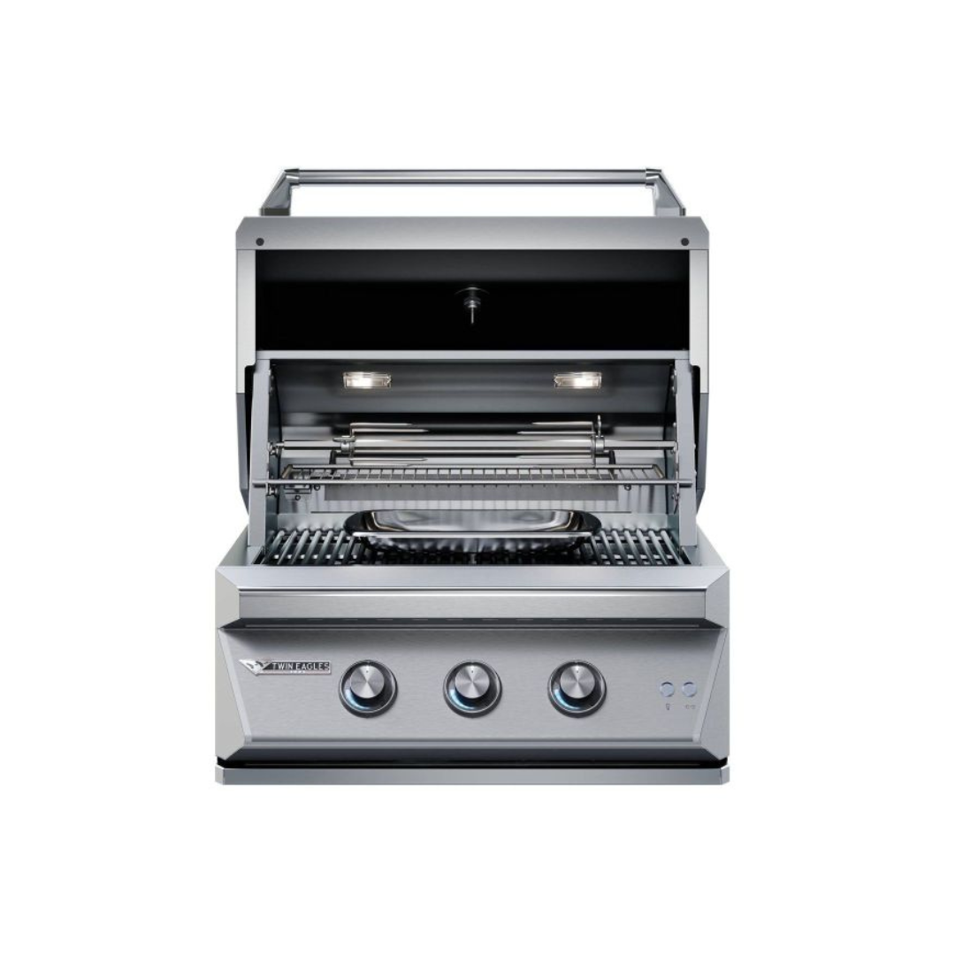 Twin Eagles 30-Inch 2-Burner Built-In Gas Grill with Infrared Rotisserie Burner