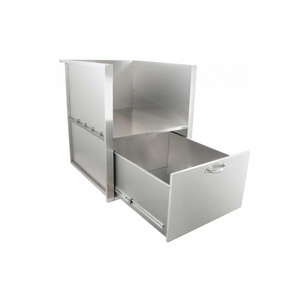 Blaze Built-In 34-Inch Kamado Sleeve With Drawer and LED Lighting