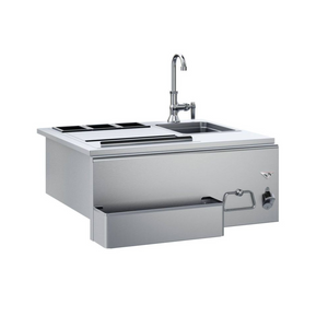 Twin Eagles 30-Inch Built-In Stainless Steel Outdoor Bar With Sink and Ice Bin Cooler