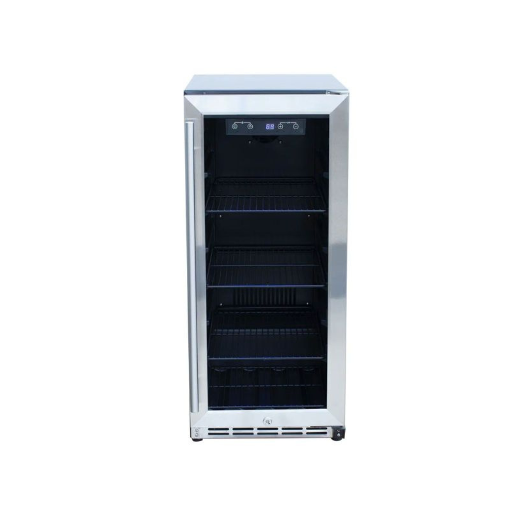 Summerset 15-Inch Outdoor Rated Fridge with Glass Door
