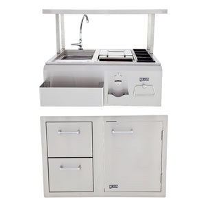 Lion Combination Door/Drawer and Bar Center with Top Shelf Package Deal - 200019
