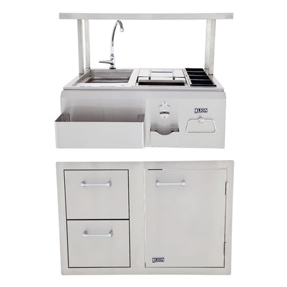 Lion Combination Door/Drawer and Bar Center with Top Shelf Package Deal - 200019
