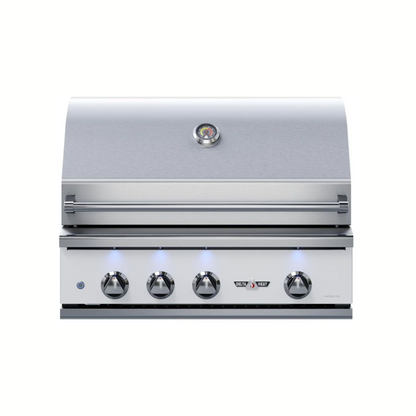 Delta Heat 32-Inch 3-Burner Built-In Gas Grill with Infrared Rear Burner & Rotisserie Kit