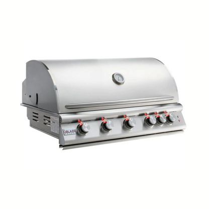 Blaze Premium LTE+ 40-Inch 5-Burner Built-In Gas Grill With Rear Infrared Burner & Lift-Assist Hood