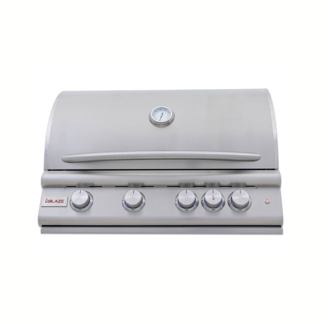 Blaze Premium LTE+ 32-Inch 4-Burner Built-In Gas Grill With Rear Infrared Burner & Lift-Assist Hood