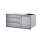 Twin Eagles 42-Inch Built-In 120V Electric Outdoor Warming Drawer with Utility Drawer & Roll-Out Trash/Propane Tank Bin