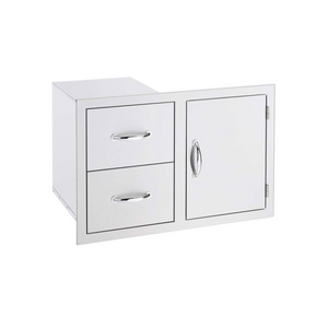 American Made Grills 30-Inch Stainless Steel Flush Mount Access Door & Double Drawer Combo