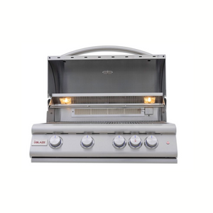 Blaze Premium LTE+ 32-Inch 4-Burner Built-In Gas Grill With Rear Infrared Burner & Lift-Assist Hood