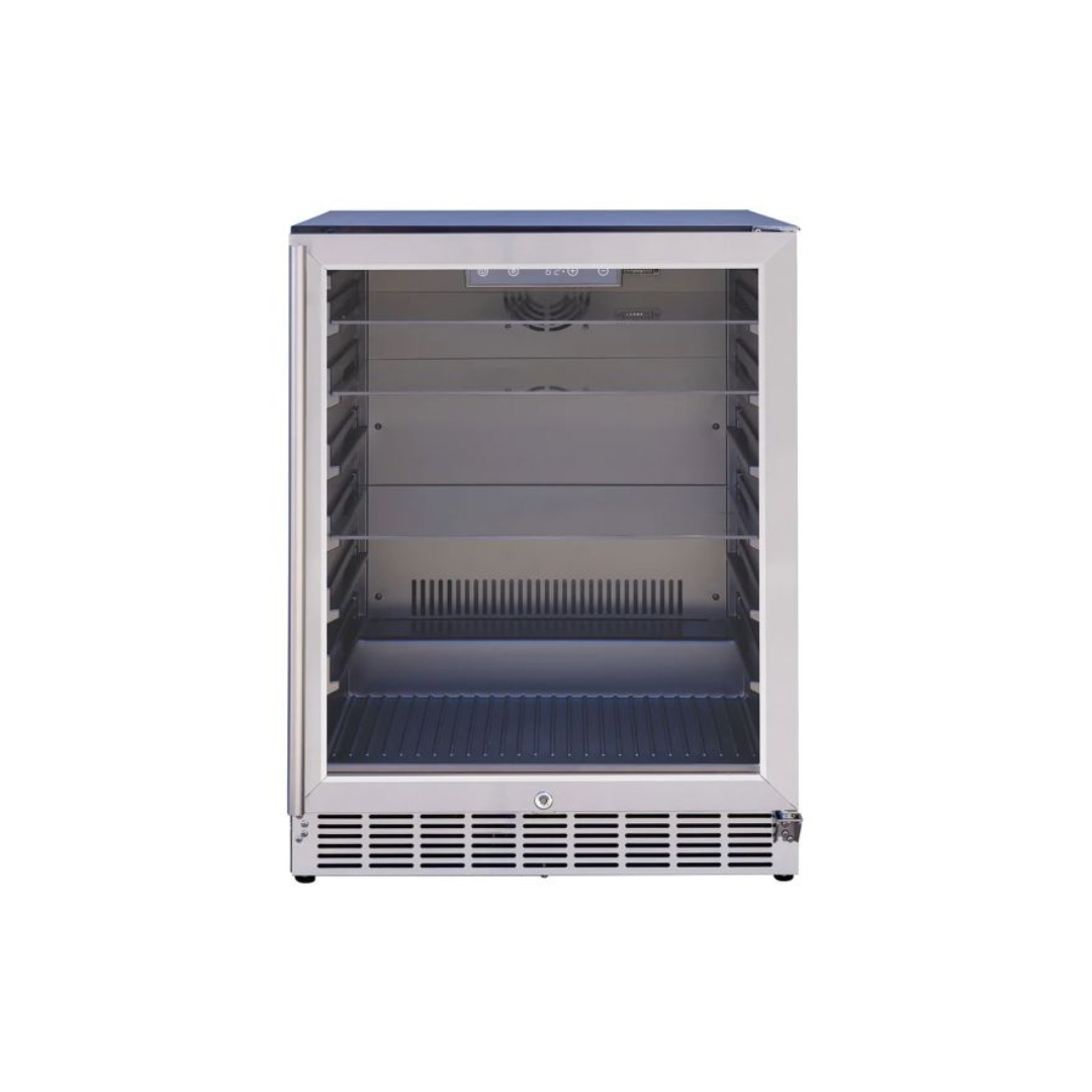 Summerset 24-Inch 5.1 Cu. Ft. Outdoor Glass Door and Glass Shelves Refrigerator