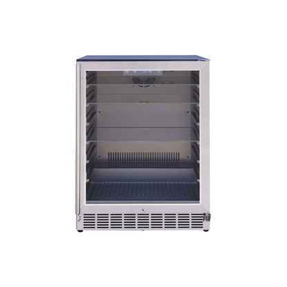 Summerset 24-Inch 5.1 Cu. Ft. Outdoor Glass Door and Glass Shelves Refrigerator