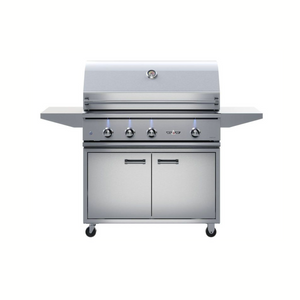 Delta Heat 38-Inch 3-Burner Gas Grill with Infrared Rear Burner & Rotisserie Kit On Cart