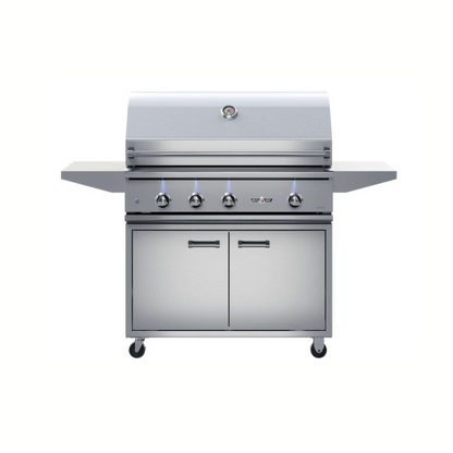 Delta Heat 38-Inch 3-Burner Gas Grill with Infrared Rear Burner & Rotisserie Kit On Cart