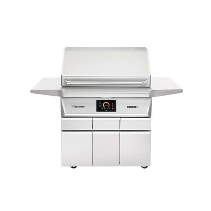 Twin Eagles Wi-Fi Controlled 36-Inch Stainless Steel Pellet Grill and Smoker with Rotisserie On Deluxe Cart