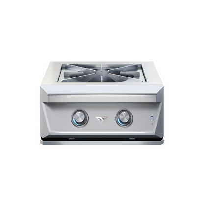 Twin Eagles 24-Inch Built-In Gas Power Burner with Reversible Heavy Duty Grate & Stainless Steel Lid