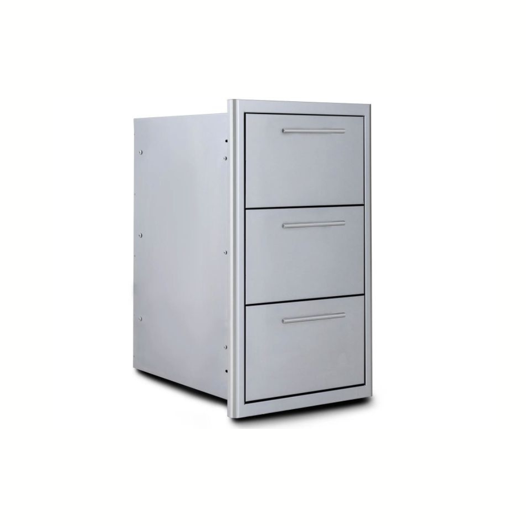 Blaze 16-Inch Stainless Steel Triple Access Drawer with LED Lighting