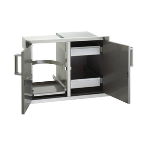 Fire Magic Premium Flush 30-Inch Double Access Door With Drawers And Propane Tank Storage With Soft Close