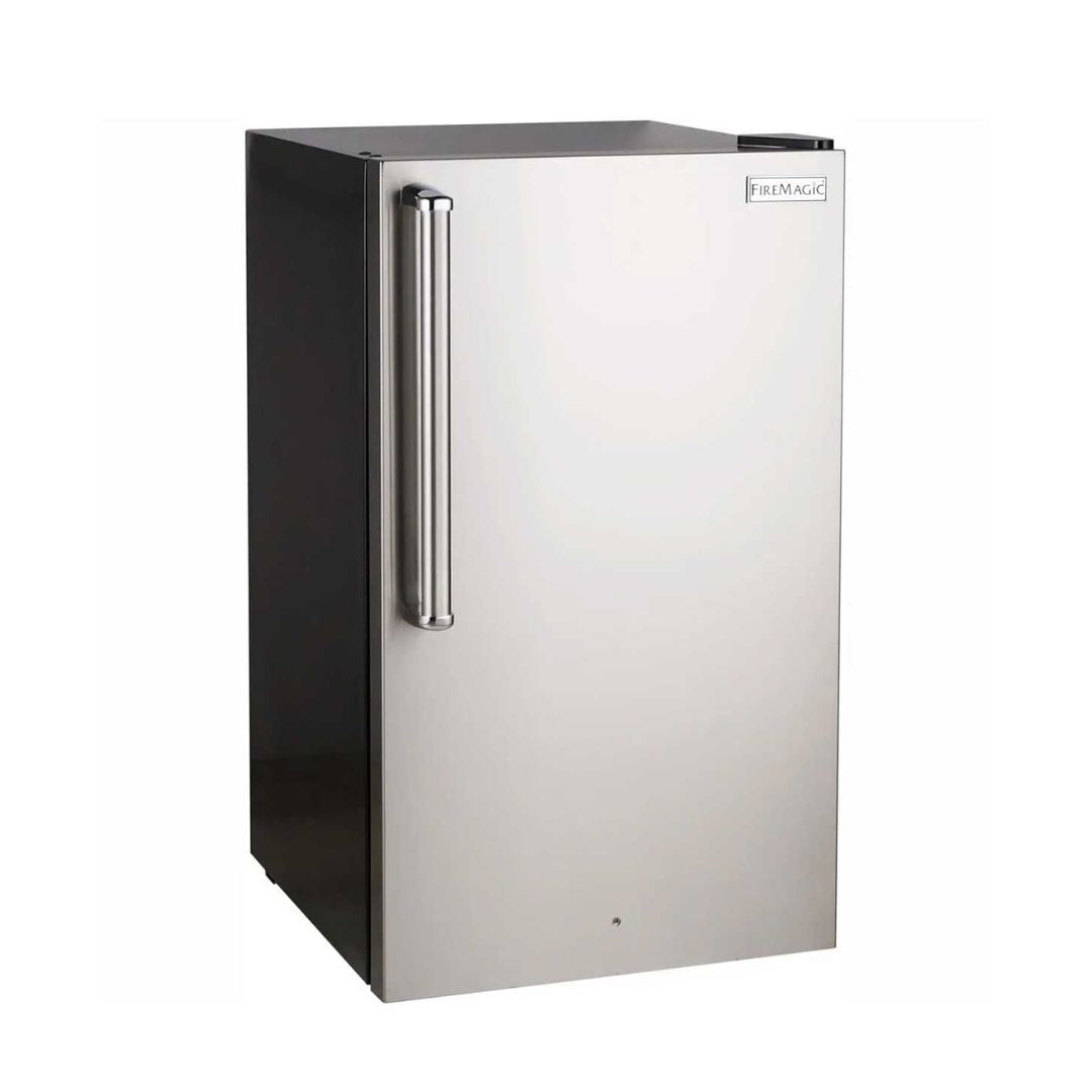 Fire Magic 20-Inch 4.0 Cu. Ft. Premium Right Hinge Compact Refrigerator - Stainless Steel Door / Black Cabinet