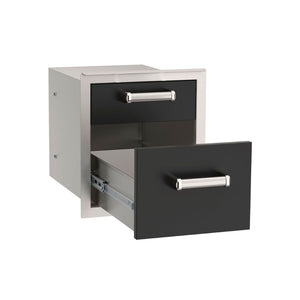 Fire Magic Echelon Flush 14-Inch Black Double Access Drawer With Soft Close