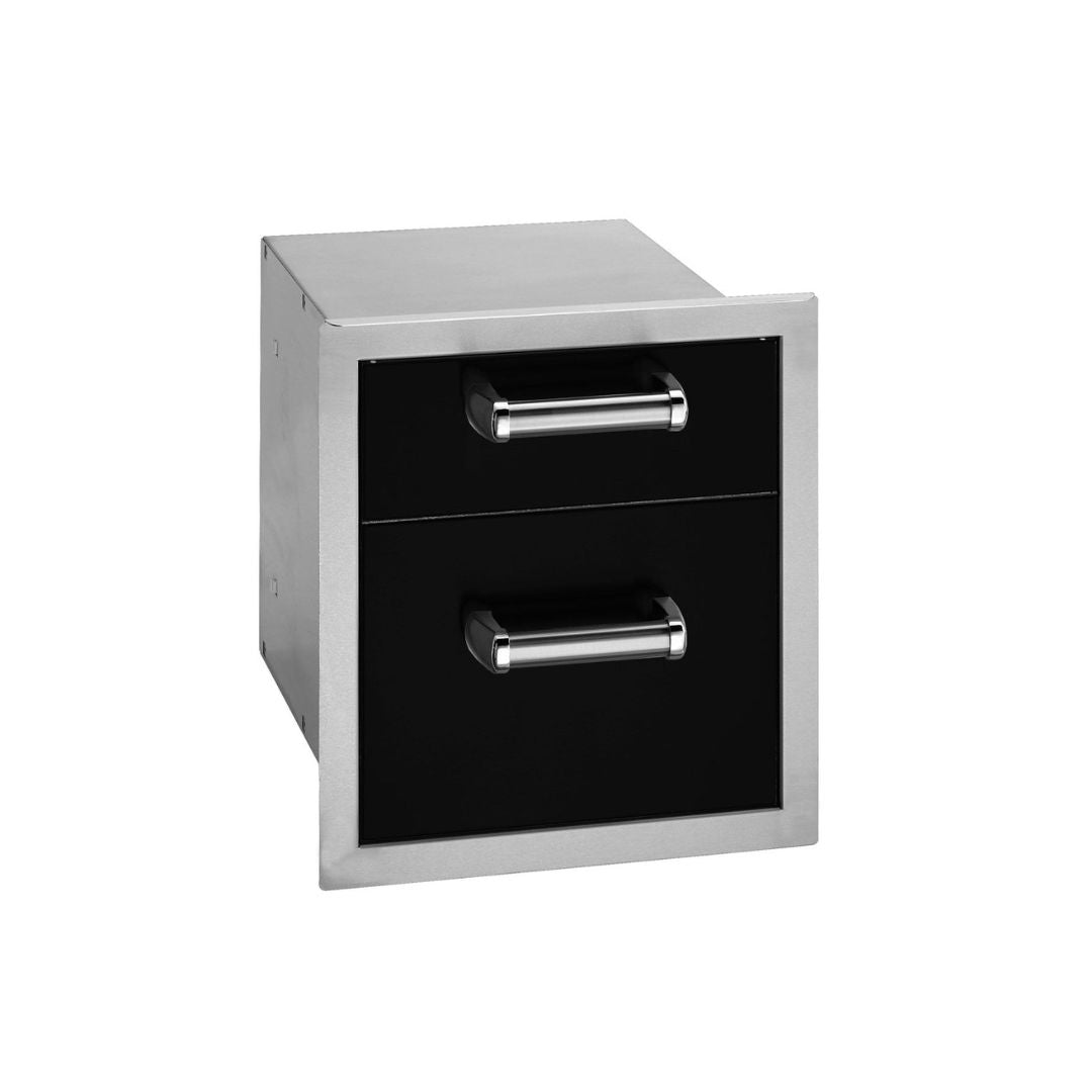 Fire Magic Echelon Flush 14-Inch Black Double Access Drawer With Soft Close