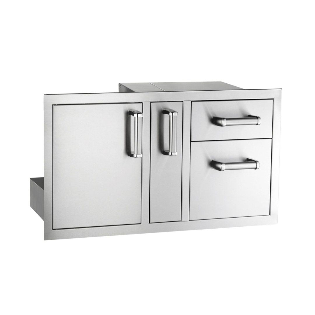 Fire Magic Premium Flush 36-Inch Access Door With Platter Storage And Double Drawer With Soft Close