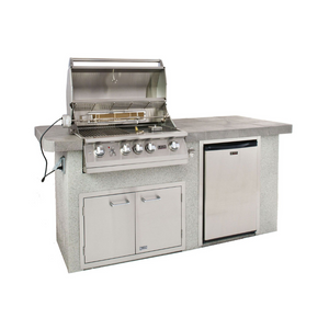 Lion Advanced Q 7-Foot BBQ Island With Gas Grill and Refrigerator