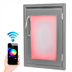 Luxor 20" x 14" Illuminated Stainless Steel Left Hinged Door AHT-IL-AD-2014VL