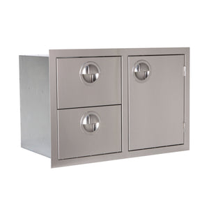 Luxor 30" Stainless Steel Combo Drawer w/ Roller Tracks Slimline Series AHT-COMBO-30