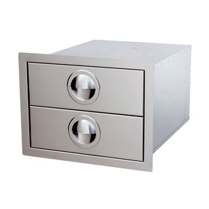 Luxor Stainless Steel Double Drawers w/ Roller Tracks Slimline Series AHT-B2D