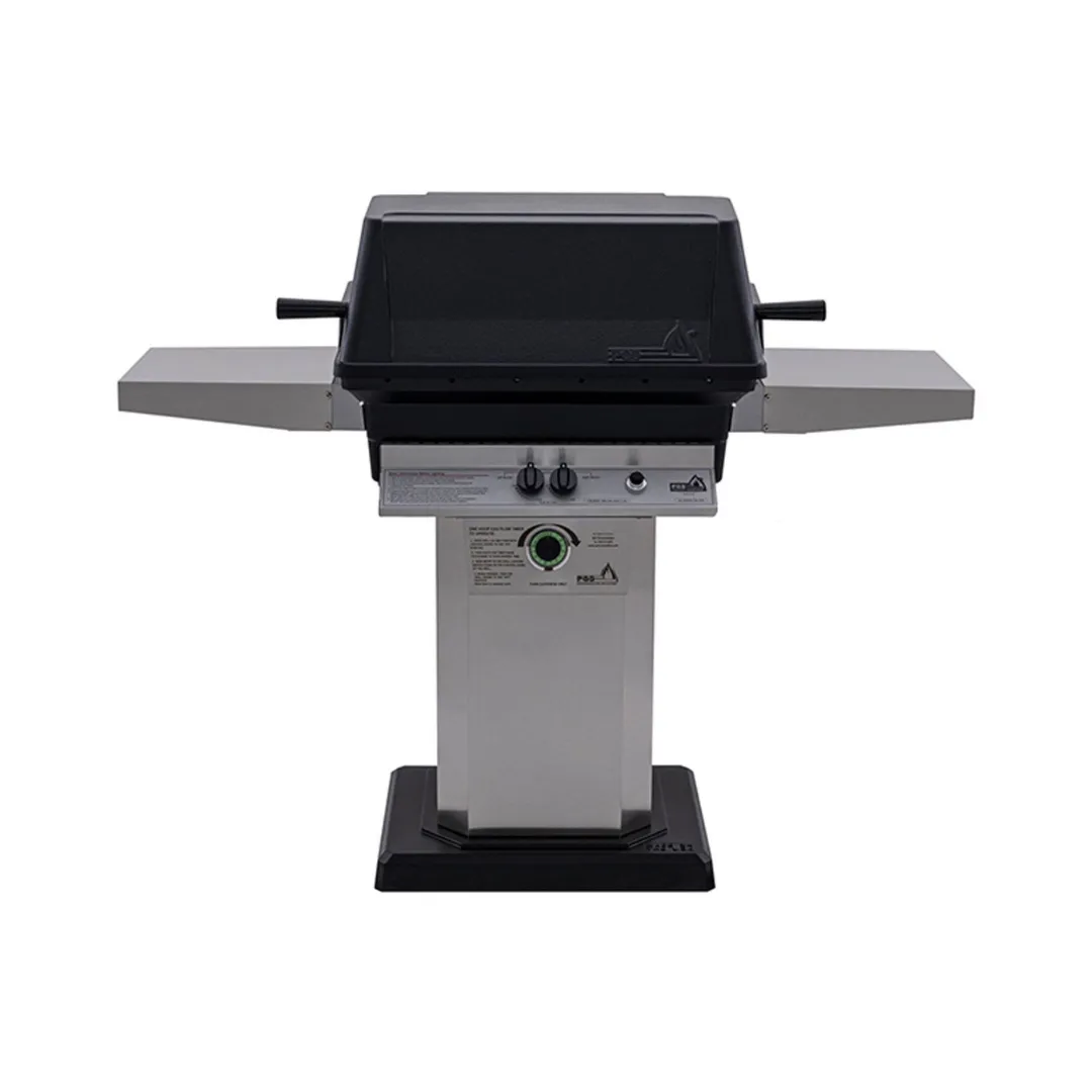 PGS T-Series T40 Commercial Cast Aluminum Gas Grill With Timer On Stainless Steel Patio Base