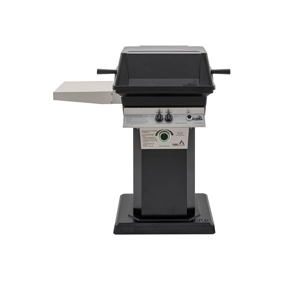 PGS T-Series T30 Commercial Cast Aluminum Gas Grill With Timer On Black Patio Base