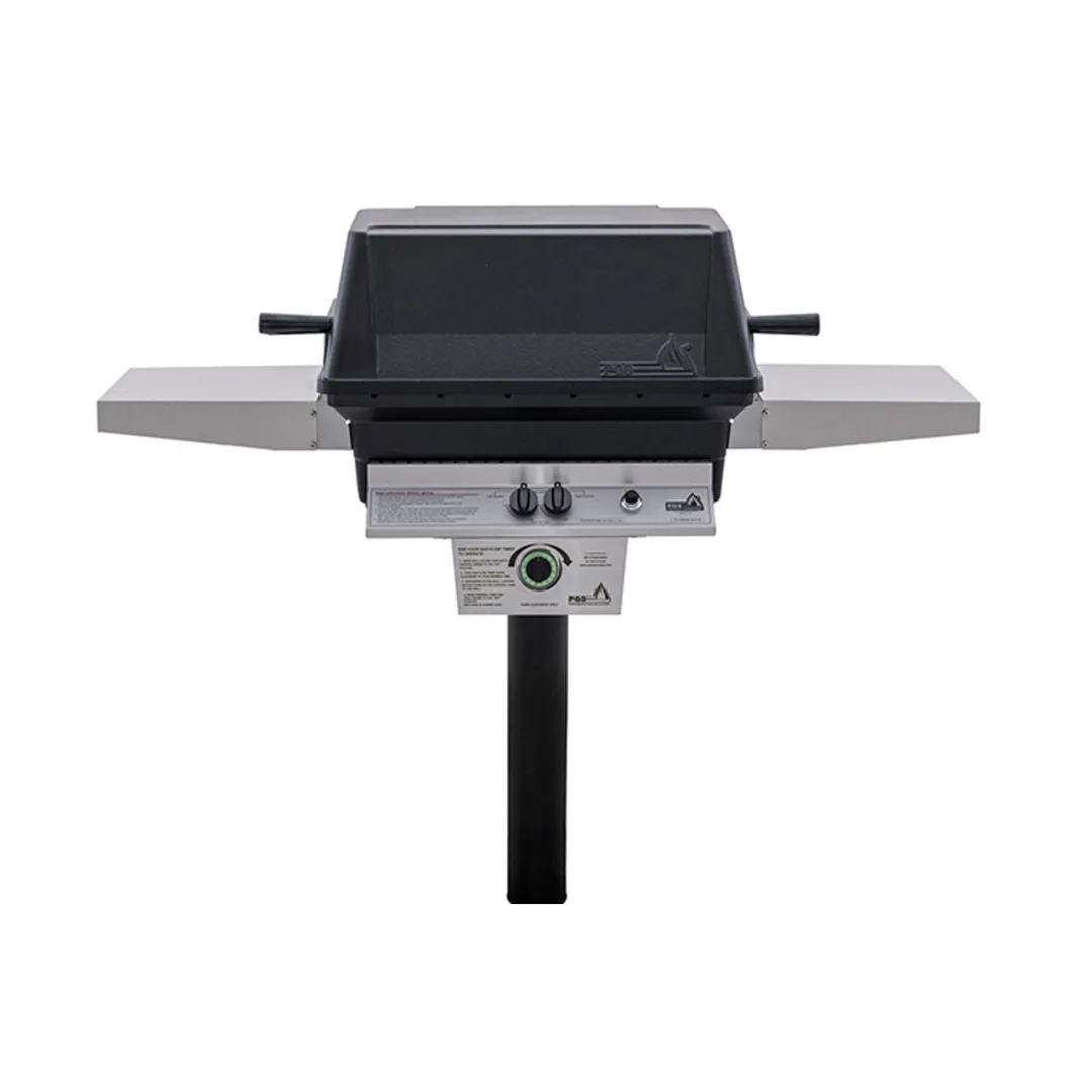 PGS T-Series T40 Commercial Cast Aluminum Gas Grill With Timer On In-Ground Post