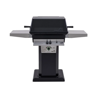 PGS T-Series T40 Commercial Cast Aluminum Gas Grill With Timer On Black Patio Base