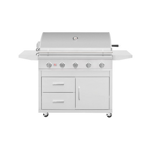 Summerset TRL Pro 40-Inch 4 Burner Gas Grill With Rear Infrared Burner and Rotisserie Kit on Deluxe Cart