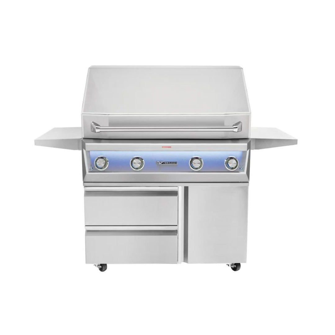 Twin Eagles Eagle One 42-Inch 3-Burner Gas Grill with Sear Zone & Infrared Rotisserie Burner On Deluxe Cart