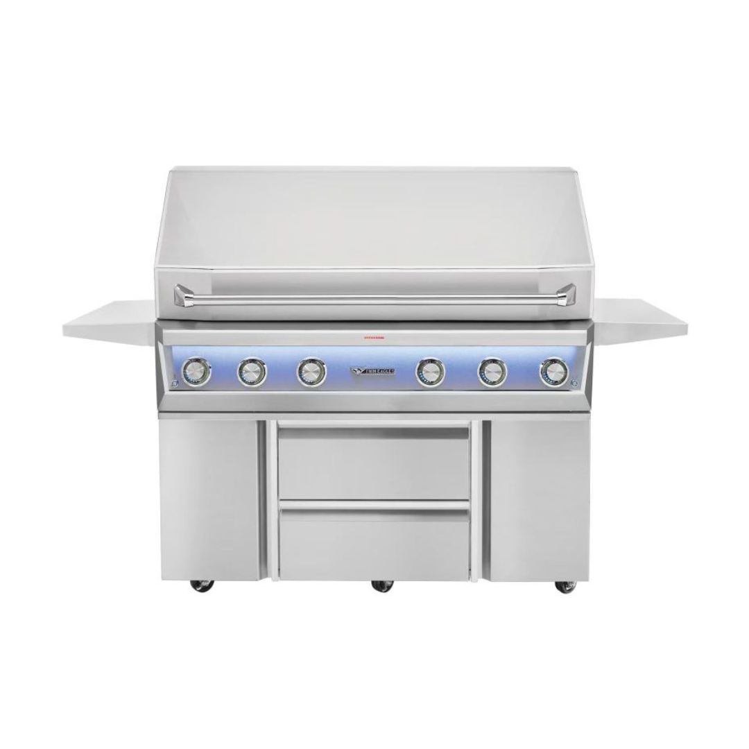 Twin Eagles Eagle One 54-Inch 4-Burner Gas Grill with Sear Zone & Two Infrared Rotisserie Burners On Deluxe Cart