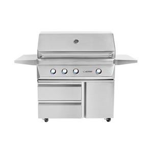 Twin Eagles 42-Inch 3-Burner Gas Grill with Infrared Rotisserie Burner On Deluxe Cart