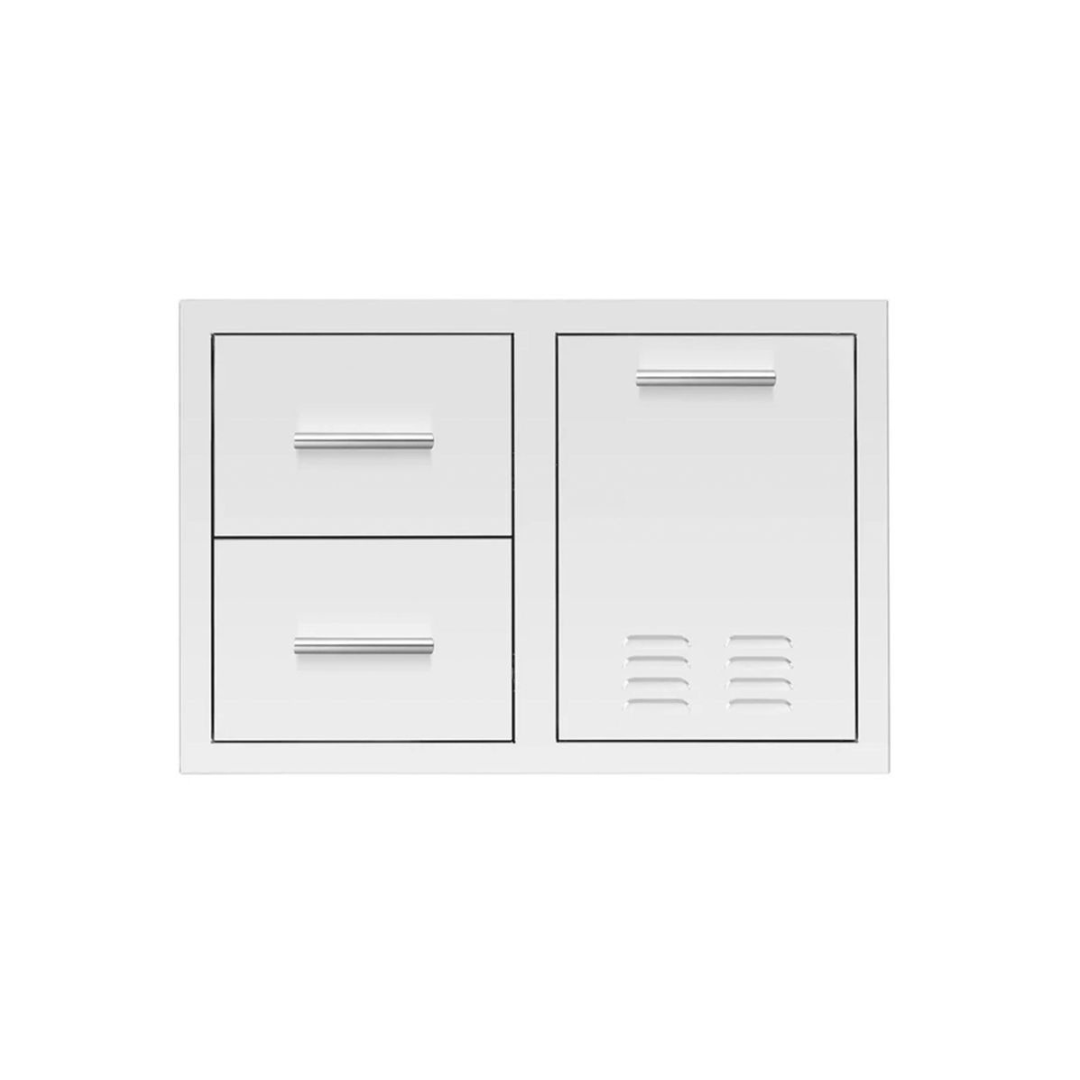 American Made Grills 33-Inch Stainless Steel Double Drawer & Roll-Out Propane Tank Storage Combo