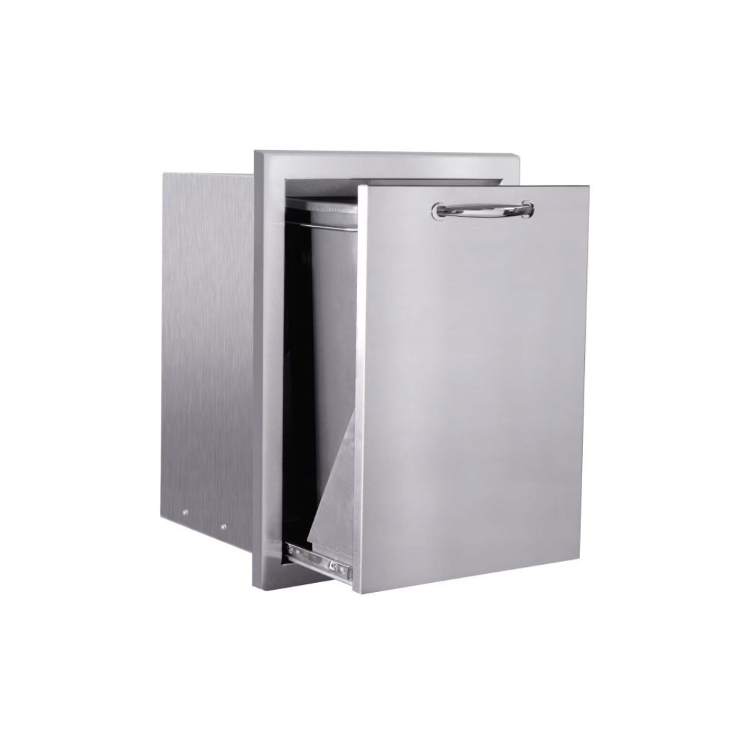 American Made Grills 20-Inch Stainless Steel Roll-Out Masonry Trash Drawer