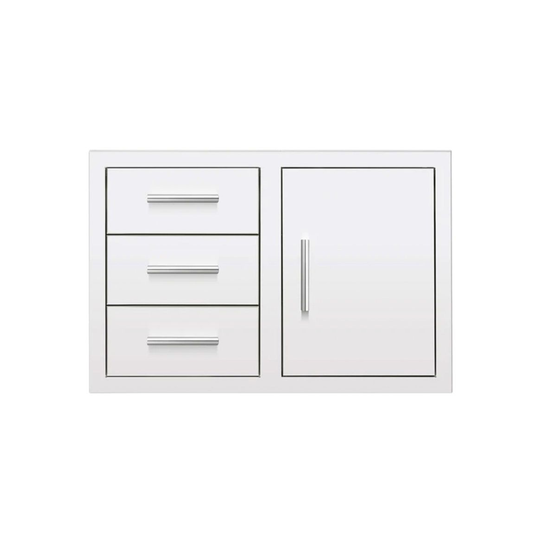 American Made Grills 33-Inch Stainless Steel Flush Mount 3-Drawer & Access Door Combo with Hidden Hinge