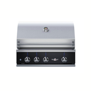 Delta Heat 32-Inch 3-Burner Built-In Gas Grill with Infrared Rear Burner & Rotisserie Kit - Black Control Panel