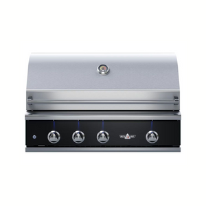 Delta Heat 38-Inch 3-Burner Built-In Gas Grill with Infrared Rear Burner & Rotisserie Kit - Black Control Panel