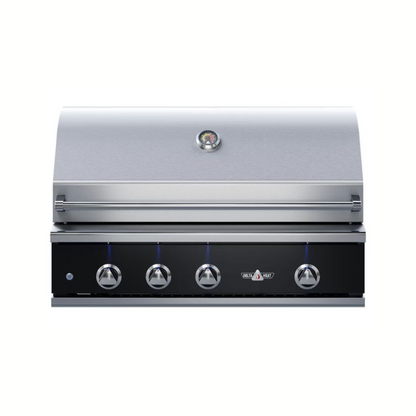 Delta Heat 38-Inch 3-Burner Built-In Gas Grill with Infrared Rear Burner & Rotisserie Kit - Black Control Panel