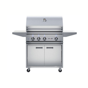 Delta Heat 32-Inch 3-Burner Gas Grill with Infrared Rear Burner & Rotisserie Kit On Cart