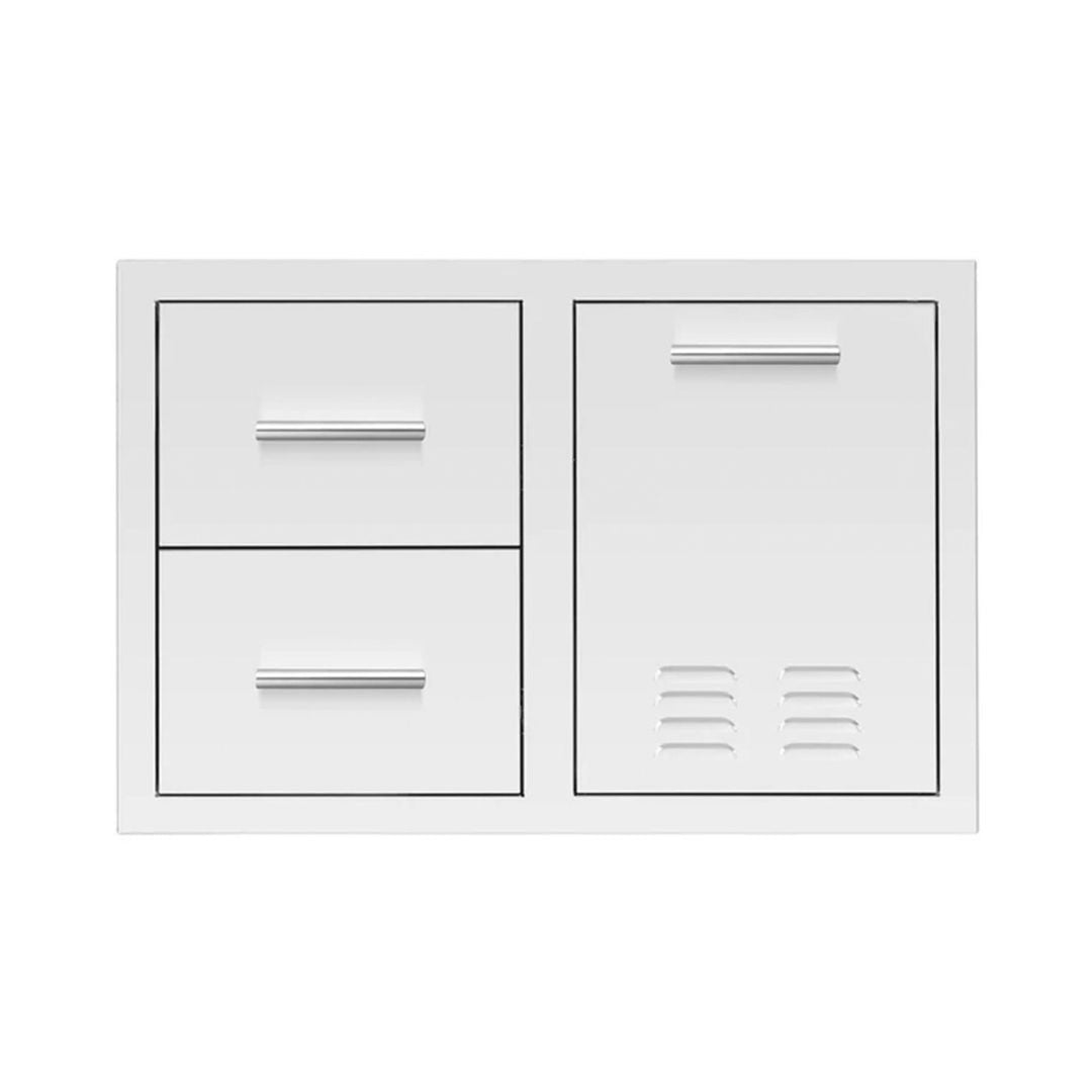 Summerset 33-Inch Stainless Steel Double Drawer & Roll-Out Propane Tank Storage Combo