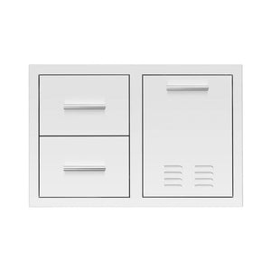 Summerset 33-Inch Stainless Steel Double Drawer & Roll-Out Propane Tank Storage Combo