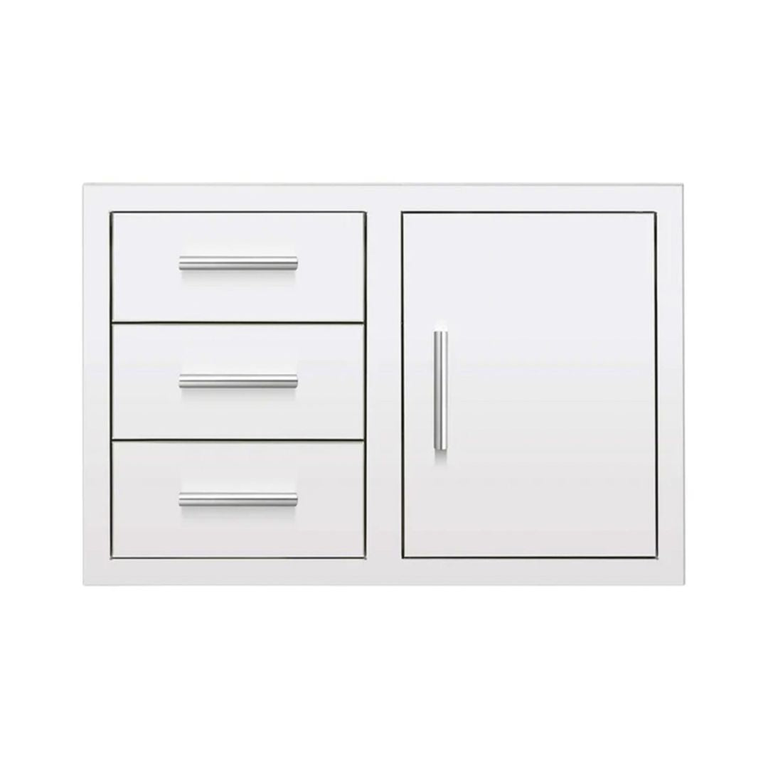 Summerset 33-Inch Stainless Steel Flush Mount 3-Drawer & Access Door Combo with Hidden Hinge