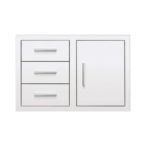 Summerset 33-Inch Stainless Steel Flush Mount 3-Drawer & Access Door Combo with Hidden Hinge